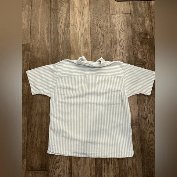 Jack&Jones Men's Button Up Striped Short Sleeve Shirt - Blue - Picture 2 of 9